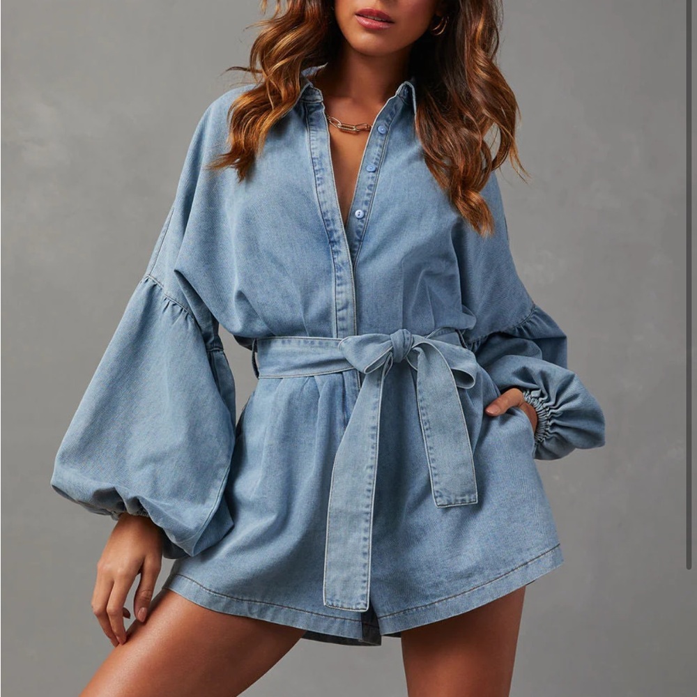 Denim romper